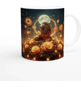 Resim Aslan Burcu Baskılı Kahve Kupası - Ay Işığında Zodyak Bahçesi Vs3 