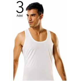 Resim Namaldı 3'lü Paket Modal Erkek Atlet Beyaz 