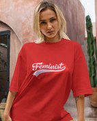 Resim Bubblegum Feminist Oversize Tişört 