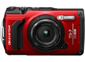 Resim Olympus OM System TG-7 Zor Koşullara Dayanıklı Kompakt Fotoğraf Makinesi 4x Zoom F2.0 Kırmızı 