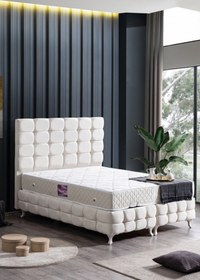 Resim Setay Duke Lux Baza Başlık Deluxe Ortopedik Yatak Seti, Krem 