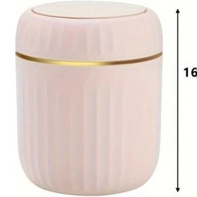 Resim Xuweiwei Pembe Masaüstü Mini Çöp Kutusu Ev Ofis Çalışma Masası Çöp Sepeti 