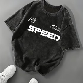 Resim Kadınların Rahat Yaka T-Shirt'i, Kısa Kollu, Harf Baskılı, Düz Renk, Polyester, Yaz Üstü, Rahat Kesim, Kumaş, 180g/m², Bayan T-Shirt'leri 