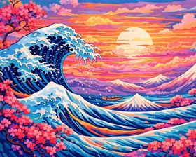 Resim Sayılarla Boyama Seti - Dalgalı Deniz - 60x75 