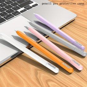Resim 1 adet Silikon Tablet Kalem Kutusu Ofis Su Geçirmez Darbeye Dayanıklı Dokunmatik Ekran Kalem Kılıfı Kaymaz Renkli Kalem Koruyucu Kabuk Apple Pencil Pro için 