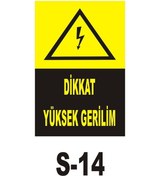Resim Pvc Dekota Uyarı - Ikaz Levhası Dikkat Yüksek Gerilim 