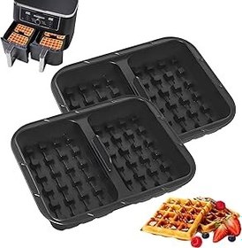 Resim VICDUEKG Ninja sıcak hava fritözü aksesuarı, 2 adet çift waffle eklentisi, Ninja AF400EU, AF451EU, AF500DE, ve SL400EU, waffle makinesi, silikon aksesuar 