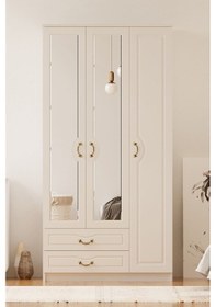 Resim Rabi Mobilya Yağmur Country 3 Kapaklı 2 Çekmeceli Mega Gardırop 