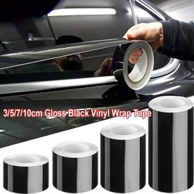 Resim 3/5/7/10cm * 500cm Parlak Siyah Vinil Kaplama Bandı, Kendinden Yapışkanlı Evrensel Krom Detay Sticker, Araba İçi Pencere Süsleme Filmi Bandı, Kapak, Tavan 