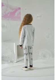Resim Kız Çocuk Uzun Kol Gri Pijama Takımı C8t5n7o5 001 
