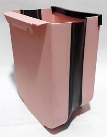 Resim Katlanabilir Dolaba Asılabilir Mutfak Banyo İçin Pembe Çöp Kovası 