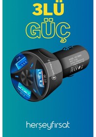 Resim Herşey Fırsat 3Lü Usb Şarj Cihazı 