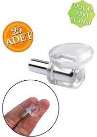 Resim HOBİDABİ Vantuzlu Raf Pimi Şeffaf Cam Tutucu Mobilya Dolap Pimi (25 ADET) 