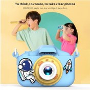 Resim Mufunye Andoer Çocuklar İçin Çift Kameralı Mini Dijital Fotoğraf Makinesi, 32gb Hafıza Kartı, 2000w Pixel, Ips Ekran, Mavi 