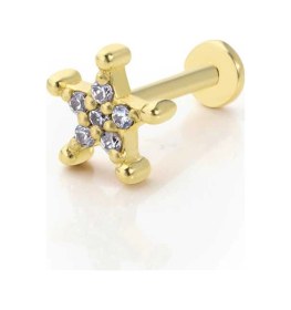Resim Cherry By Özkonak Top Detaylı Taşlı Küçük Yıldız Tragus Piercing Sarı 