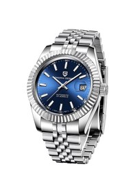 Resim Pd-1645 Datejust Mekanik Otomatik Japon Seiko Nh35a Mekanizma Safir Cam Su Geçirmez Erkek Çelik Saat Gümüş 