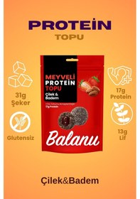 Resim Meyveli Çilekli & Bademli Protein Topları 110gr X3 Adet 