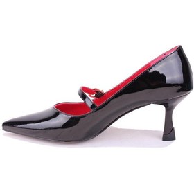 Resim Dagoster Dza07-389100 Siyah Rugan Stiletto Topuklu Kadın Ayakkabı 001 