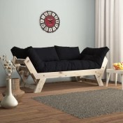 Resim Woodesk Adalar Masif Natural-Siyah Renk 2li Kanepe CPT8111-210 