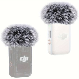 Resim 2 Paket Tüylü Mikrofon Rüzgarlık, DJI Mic 2 Kablosuz Boyun Klipsi Mikrofonlar için Uygun, Görüşmeler Kaydı İçin Kullanılır Siyah 