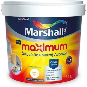 Resim Marshall Maximum Su Bazlı Silinebilir Ipeksi Mat 15 Lt / 20 Kg 