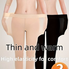 Resim 2 Adet Ultra İnce Dikişsiz Termal Tayt Kadınlar İçin - Yüksek Esneklik, Sıcak & Rahat Kışlık Taban Katman Pantolonları 