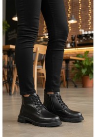 Resim Voyager Siyah Hakiki Deri İçi Polarlı Kadın Topuklu Bot Çok Renkli 