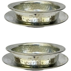 Resim 2 Adet Kalaylı Bakır Çorba Kasesi Gümüş 