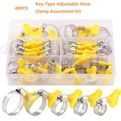Resim 48 adet Anahtar-Tipi Ayarlanabilir Hortum Kelepçesi Assorti Kiti - Dayanıklı Plastik ve Metal Yapı, 8-29mm (0.31-1.16 İnç) Ayarlanabilir Kelepçeler Güvenli Hortumlar, Borular ve Borular için, Hortumlar, Boru Aksesuarları için Kelepçeler, Şık Metalik Bitiş, Güçlü Yapı 