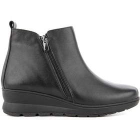 Resim Muya Dorinta 6 Nokta Anatomik Taban Topuk Dikeni Hakiki Deri Kadın Bot Siyah 