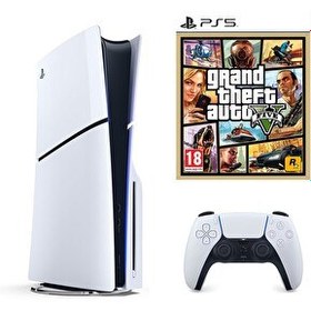 Resim Sony Playstation 5 Slim CD Edition - Ps5 GTA 5 Oyun Konsolu (i̇thalatçı Garantili) 