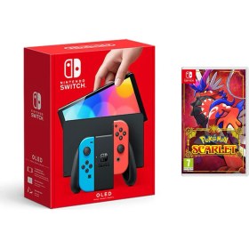 Resim Nintendo Switch OLED Yeni Nesil Konsol 64GB + Pokemon Scarlet Oyunlu Bundle 