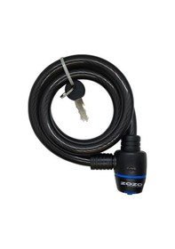 Resim Zozo Halat Kilit - 15x100 Anahtarlı Çelik Bisiklet Halatı Siyah 