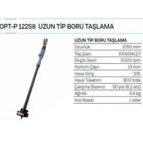 Resim Osaka Opt-P 122S8 Uzun Tip Boru Taşlama 