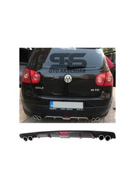 Resim Volkswagen Golf 5 Difüzör Arka Tampon Eki 4 Egzoz Çıkışlı Siyah 