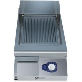 Resim Professional Nervürlü Fırçalanmış Krom Kaplamalı Çelik Pişirme Yüzeyi İle Yarım Modül Gazlı Izgara, Eğimli, Termostatik Kontrol, Kazıyıcı Dahil E9IILAAOMCA 