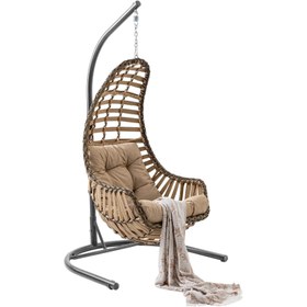 Resim Capri Swing Datça Bahçe Salıncağı | Tek Kişilik | Rattan Salıncak - Açık Kahve 