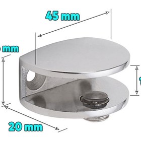 Resim Badem10 Cam Tutucu Ahşap Raf Tutucu Oval Cam Etejeri Metal U Tipi Metal Vidalı Krom (4 Adet) 