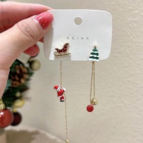Resim Moda Kızak Noel Ağacı Küpeleri - Alaşım Malzeme, Çift Çivi Tasarım, Uzun Noel Baba Kolye - Küpeler, dışarı çıkmak, günlük, parti, doğum günü giyimi için çok uygun, Sevgililer Günü, Ulusal Bayram, Cadılar Bayramı, Noel ve doğum günü hediyeleri, Mevsimsel Moda,Moda Aksesuarı,Şık Tasarım,Şık işçilik 
