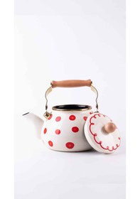 Resim Merry Yılbaşı Özel Emaye Kettle Krem 