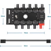 Resim 10 Port Fan Çoğaltıcı Hub Kartı Ide Güç Giriş Soketi 12V 3 4 ... 