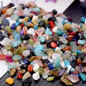 Resim 100 adet Doğal Taş Çip Boncuk, 1.06oz - DIY Takı Yapımı, Bilezikler & El Sanatları Süslemeleri için Düzensiz Gevşek Matkap Boncuklar 