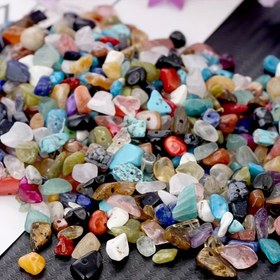 Resim 100 adet Doğal Taş Çip Boncuk, 1.06oz - DIY Takı Yapımı, Bilezikler & El Sanatları Süslemeleri için Düzensiz Gevşek Matkap Boncuklar 