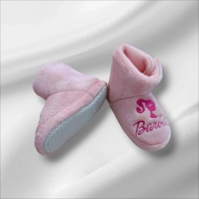 Resim Kız Çocuk Pembe Panduf Barbie Figürlü Ev Patiği 