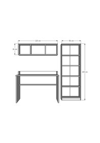 Resim Asra Trend Çalışma Masası Seti ÇMT001 %100 MDF Kitaplıklı Raflı Ofis Takımı Sonoma 