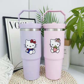 Resim 1 Adet, Sanrio Hello Kitty Yalıtımlı Su Matarası/Tumbler (30oz) | Sıcak ve Soğuk İçecekler İçin Şirin Minimalist Bardak | Kamp, Seyahat, Ev/Ofis İçin İdeal | En İyi Tatil/Günlük Hediye (Cadılar Bayramı, Noel İçin Mükemmel) 