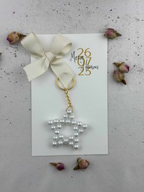 Resim Yıldız İncili Anahtarlık Nişan Hediyelikleri 