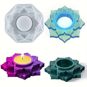 Resim 1 Adet Silikon Lotus Mum Işık Kalıp, Asya Koleksiyonu - Reşin Döküm Işık Kalıp, DIY Epoxy Sanat Çalışma Tepsisi, El Sanatları, Güç Gerektirmez 