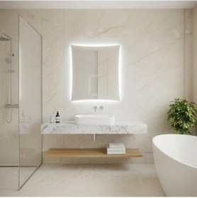 Resim 70x100 Cm Modern Led Banyo Aynası Dokunmatik, Dim Edilebilir, 6500k Beyaz Işık Beyaz 