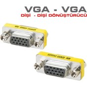 Resim VGA To VGA Dişi Dişi Çevirici 15 Pin Dönüştürücü Adaptör 